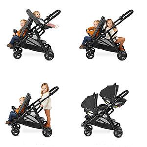 best double strollers with standing platform - Graco Ready2Grow LX